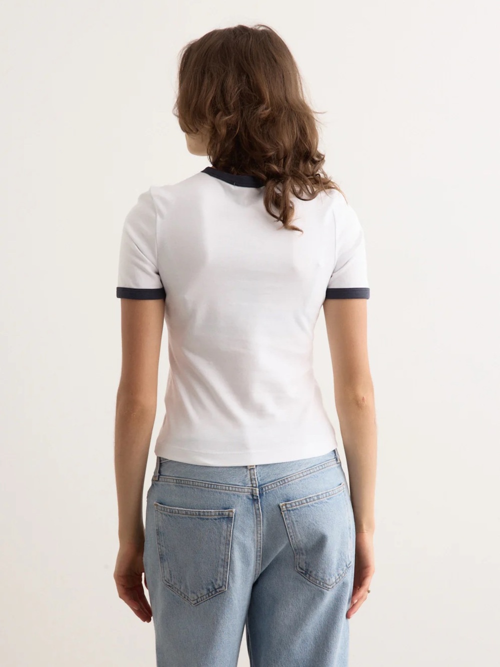 NEW Rag & Bone Mia Ringer Crewneck T-shirt in White Size Small - Picture 2 of 7